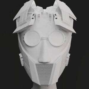 a white robot with glasses on it's face